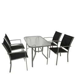Garten Glastisch & Armlehnstühle - Anota (fünfteilig)