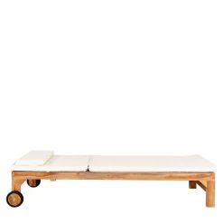 Garten Holzliege mit zwei Rädern - Senvelita