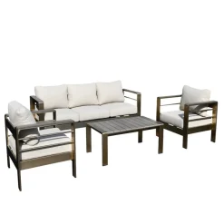 Garten Lounge-Garnitur in Grau - Georgi (vierteilig)