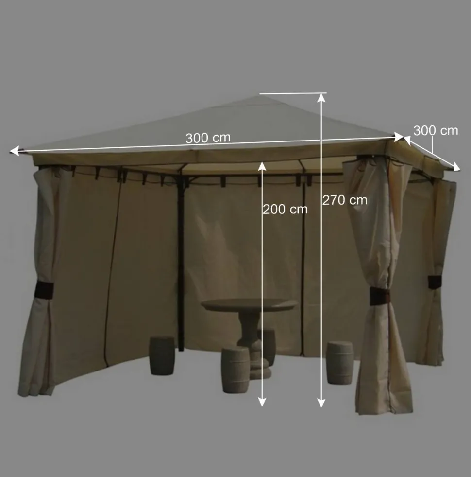 Garten Pavillon Paolo mit Seitenteilen