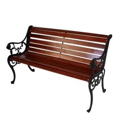 Garten Sitzbank Espresso aus Gusseisen