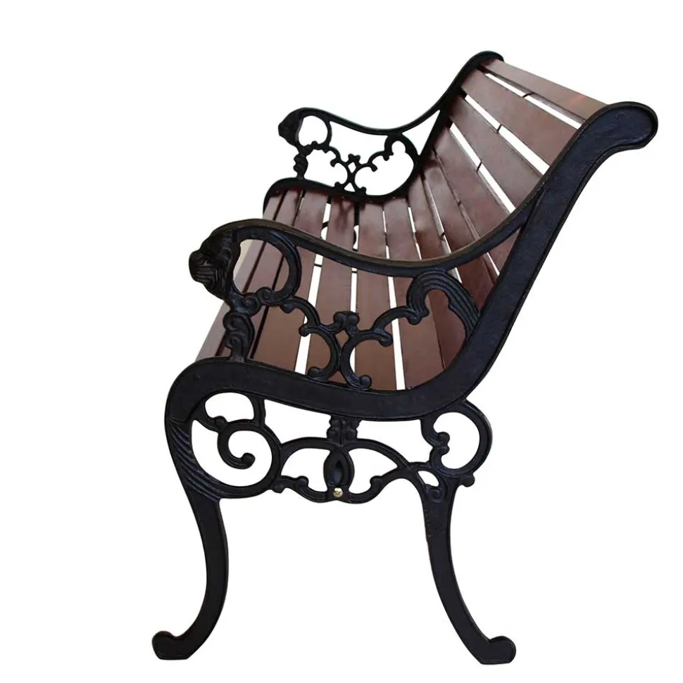 Garten Sitzbank Espresso aus Gusseisen