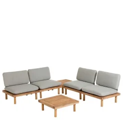 Garten Sitzgruppe aus Akazie massiv - Emeziano (fünfteilig)