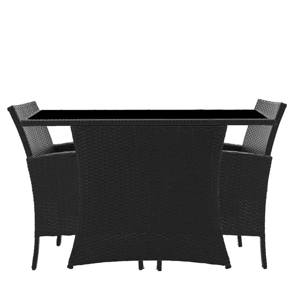 Garten Sitzgruppe aus grauem Polyrattan - Ambon (dreiteilig)