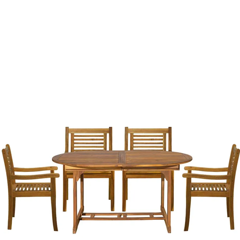 Garten Sitzgruppe aus Massivholz - Uratenda (fünfteilig)