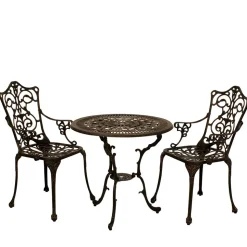 Garten Tisch & 2 Stühle aus Alu Guss - Taifun (dreiteilig)