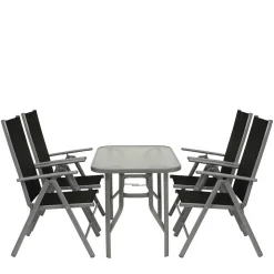 Garten Tischgruppe aus Aluminium - Abella (fünfteilig)