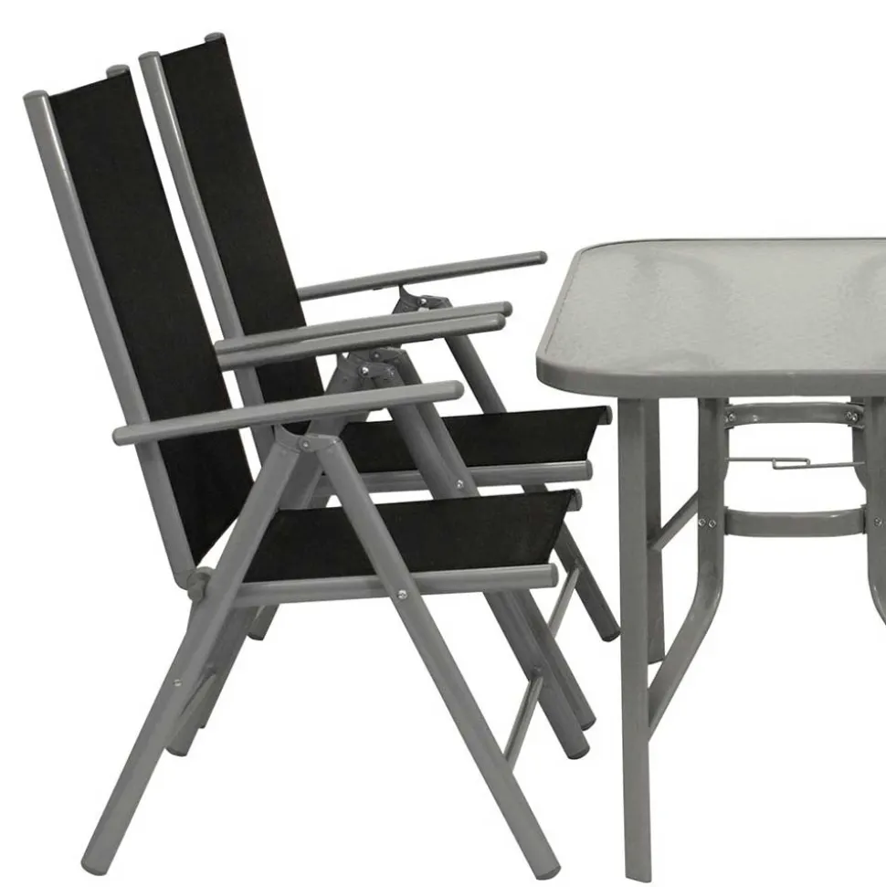 Garten Tischgruppe aus Aluminium - Abella (fünfteilig)