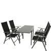 Garten Tischgruppe mit Klappstühlen - Arno (fünfteilig)