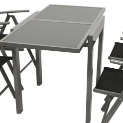 Garten Tischgruppe mit Klappstühlen - Arno (fünfteilig)