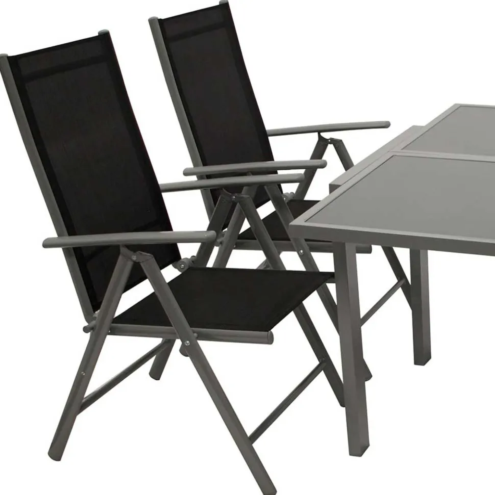 Garten Tischgruppe mit Klappstühlen - Arno (fünfteilig)