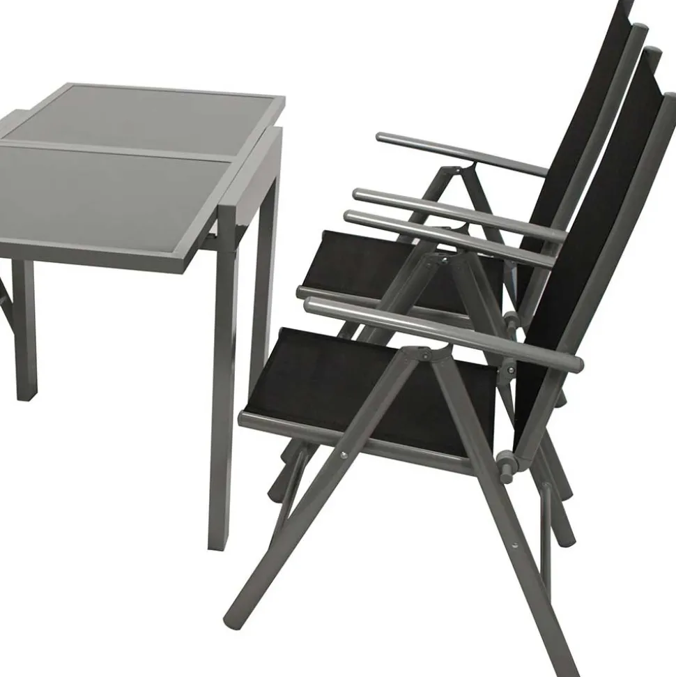 Garten Tischgruppe mit Klappstühlen - Arno (fünfteilig)