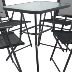 Garten Tischgruppe mit Klappstühlen - Alcamo (fünfteilig)