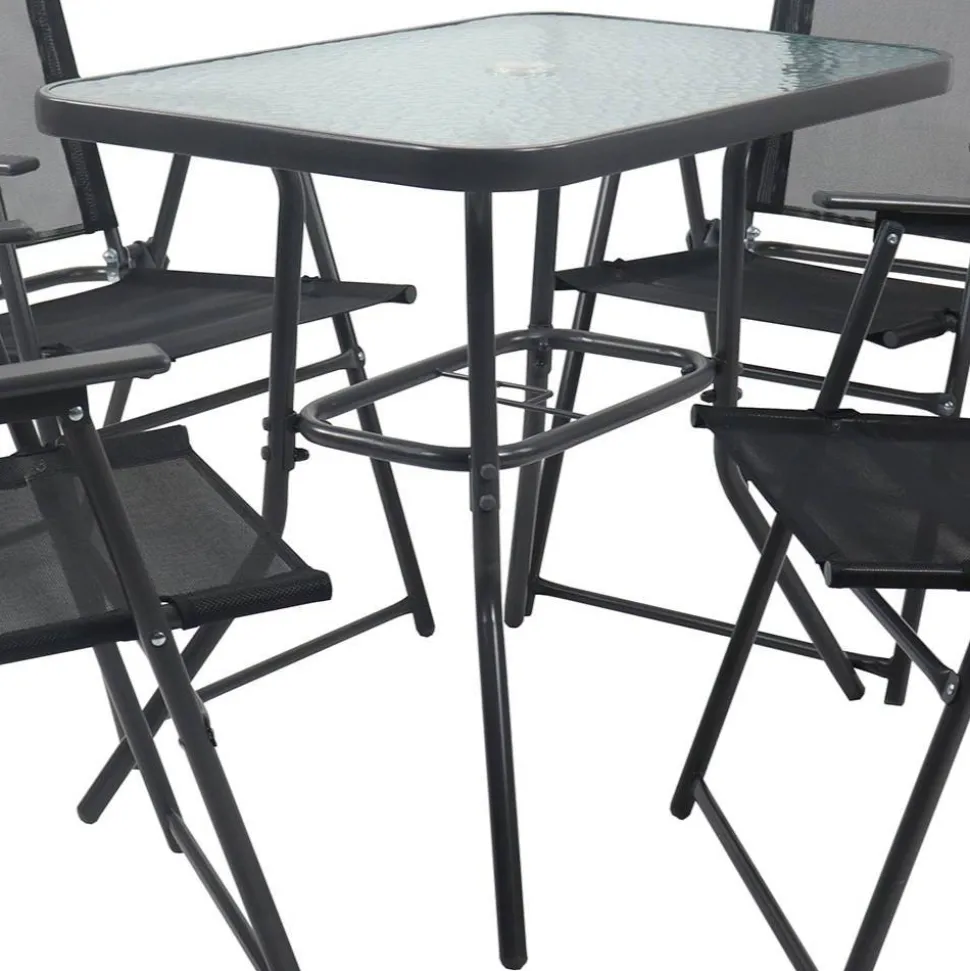 Garten Tischgruppe mit Klappstühlen - Alcamo (fünfteilig)