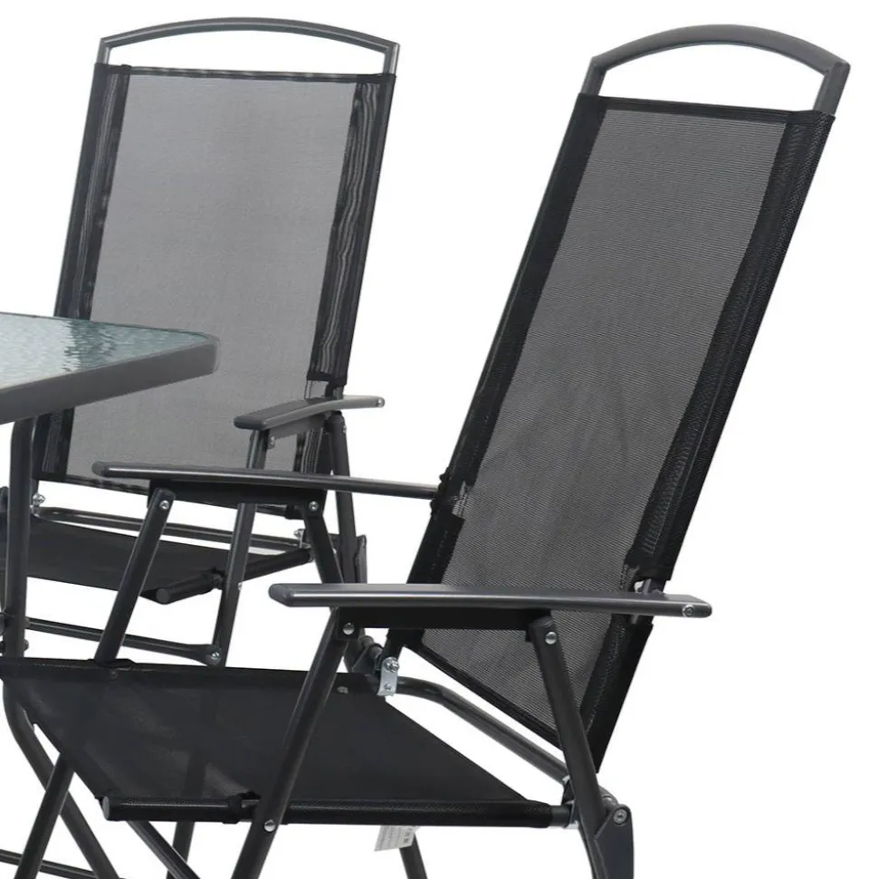 Garten Tischgruppe mit Klappstühlen - Alcamo (fünfteilig)