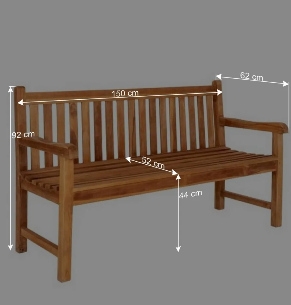 Gartenbank aus Teak Massivholz geölt - Stamfort