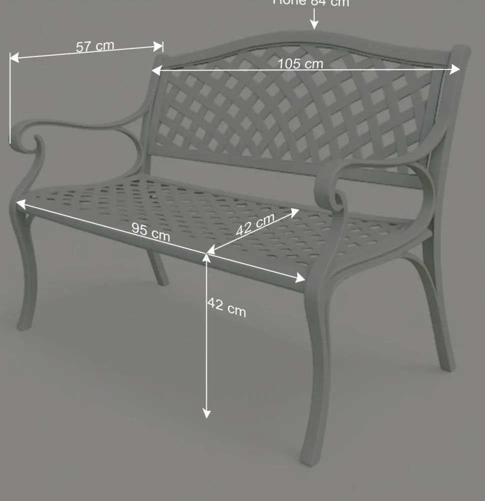 Gartenbank mit Armlehnen aus Aluminium - Liacantu