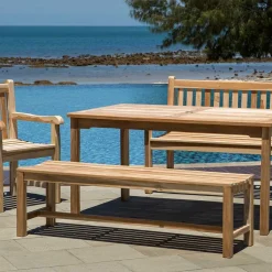 Gartenbank ohne Rückenlehne aus Teak Massivholz - Klahuma