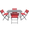 Gartengarnitur in Rot Schwarz - Maximilian (fünfteilig)