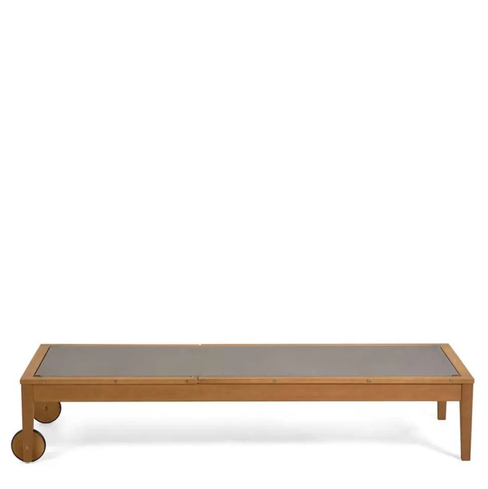 Gartenliege auf Rollen aus Eukalyptusholz - Promo