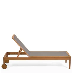 Gartenliege auf Rollen aus Eukalyptusholz - Promo