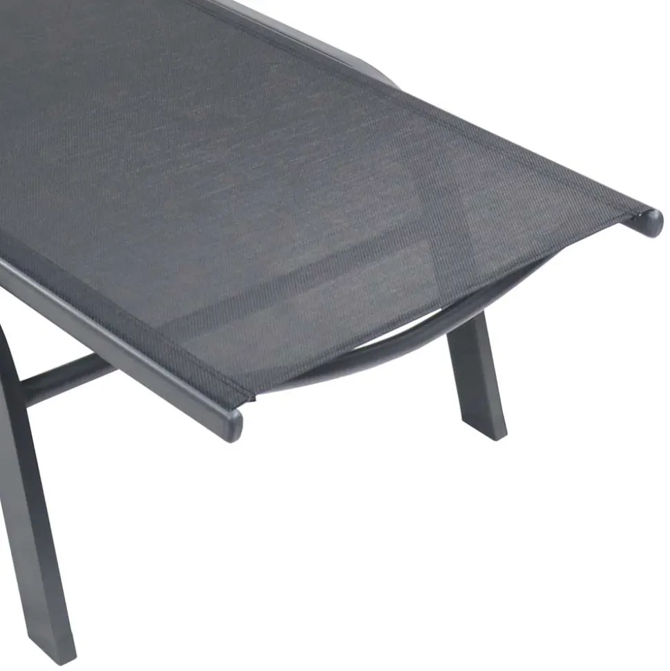 Gartenliege mit Rollen in Schwarz - Asprecca