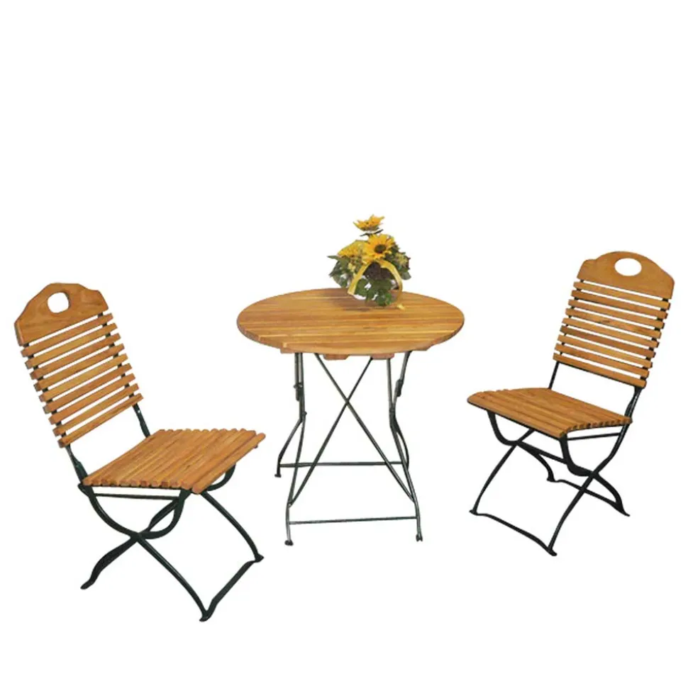 Gartensitzgruppe Coundyro aus Robinie Massivholz Stahl (dreiteilig)