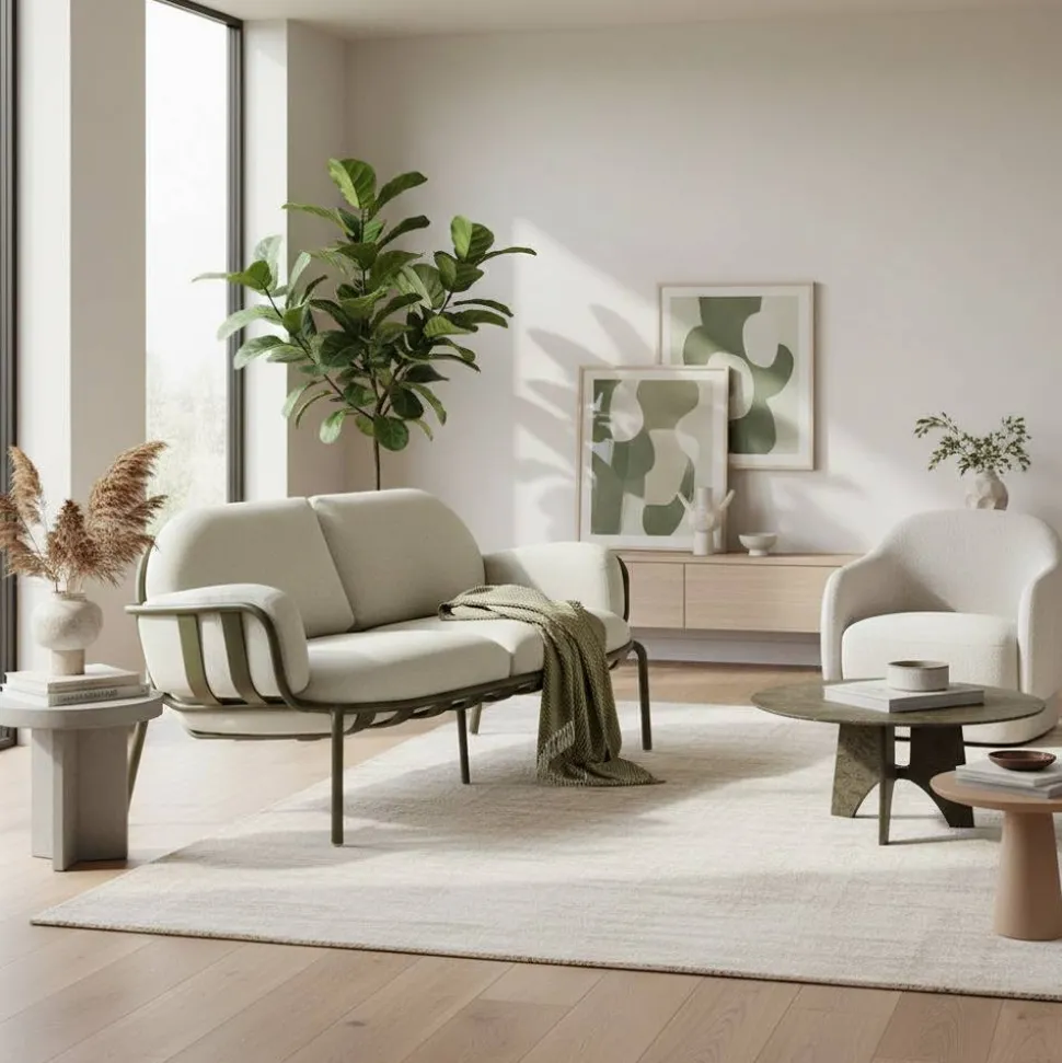 Gartensofa in Graugrün aus Metall - Ocna