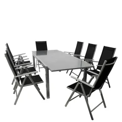 Gartentisch & acht Klappsessel - Olividos (neunteilig)