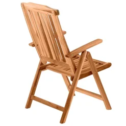 Gartentisch & Klappsessel aus Holz - Klahuma (fünfteilig)