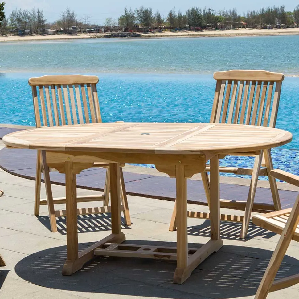 Gartentisch & Klappsessel aus Holz - Klahuma (fünfteilig)