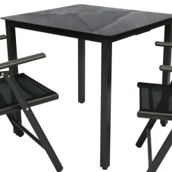 Gartentisch & zwei Stühle Set - Neluna (dreiteilig)