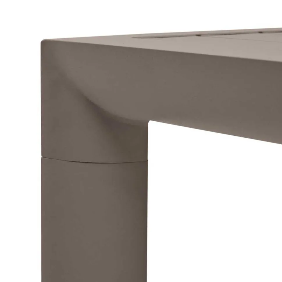 Gartentisch aus Aluminium in Braun - Luvenico