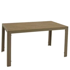 Gartentisch aus Kunststoff Holzoptik Braun - Ruberta