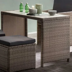 Gartentisch Gruppe aus Polyrattan - Hongkong (fünfteilig)