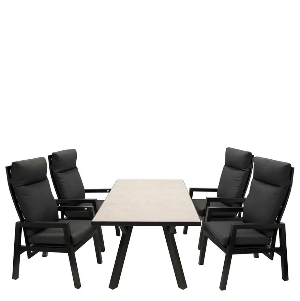 Gartentisch Gruppe in modernem Design - Laura (fünfteilig)