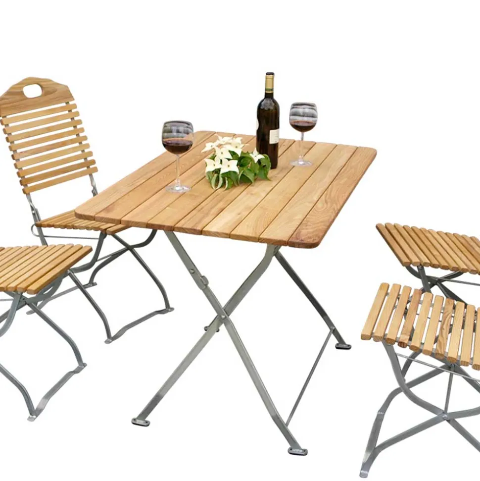 Gartentischgruppe Marino aus Robinie massiv (fünfteilig)