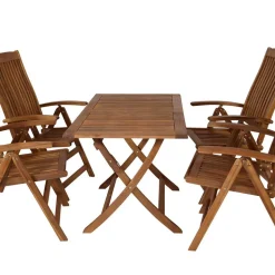 Gartentischgruppe Vrony aus Akazie Massivholz (fünfteilig)