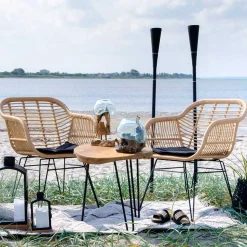 Geflecht Stühle in Beige Rattan - Ambo (2er Set)