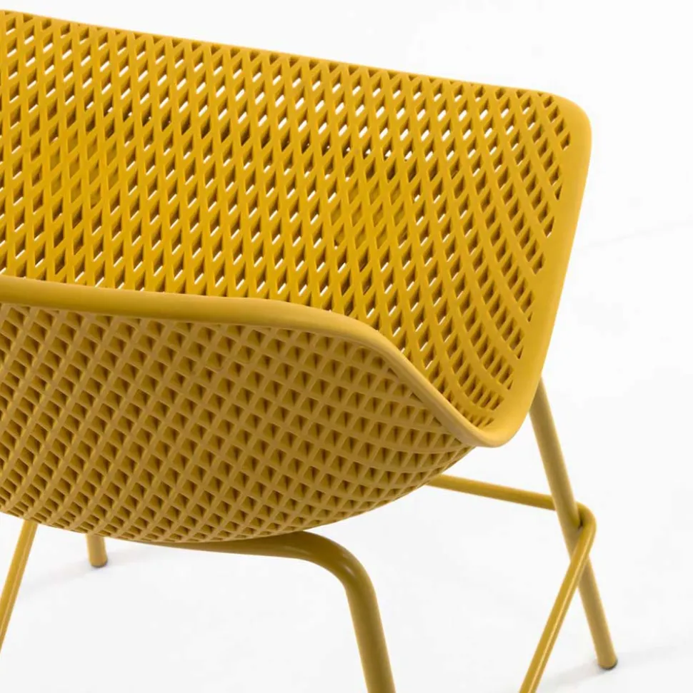 Gelber Barstuhl mit 75 cm Sitzhöhe - Yalaz (4er Set)