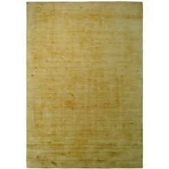 Gelber Teppich handgewebt aus Viskose - Fortiguno