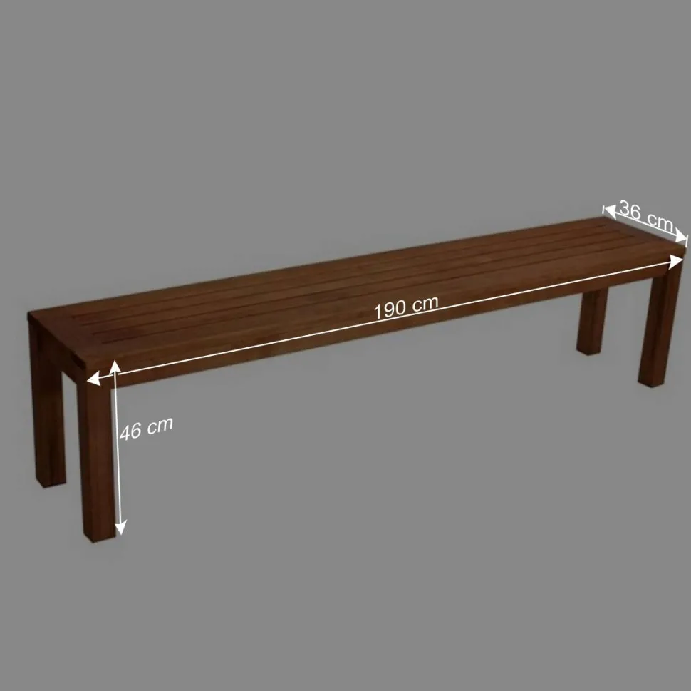 Geölte Eukalyptus Garten Bank Franc ohne Lehne