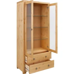 Geölte Holz Vitrine in Kiefer Natur - Vinidad