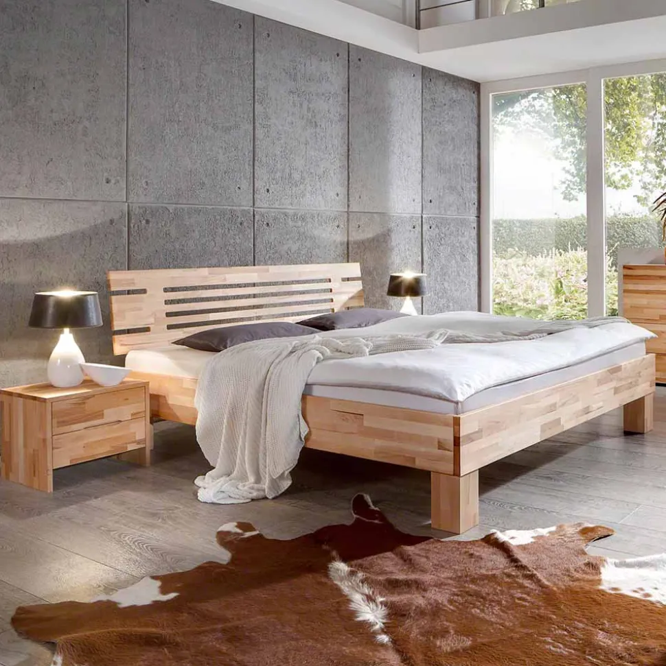 Geöltes Massivholzbett Benet in sieben Breiten