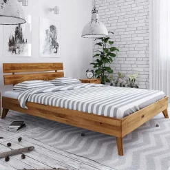 Geöltes Wildeiche Bett in 8 Größen - Eavy