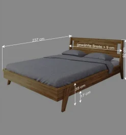 Geöltes Wildeichebett mit 220 cm Länge - Hardus