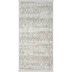 Gemusterter Kurzflor Teppich hell - Ladoria