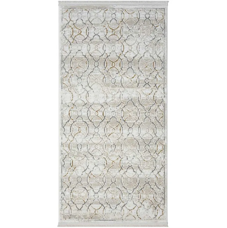 Gemusterter Kurzflor Teppich hell - Ladoria