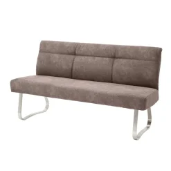 Gepolsterte Bank in Beige Microfaser - Anguro