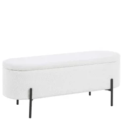 Gepolsterte Sitzbank in Weiß Boucle - Miram